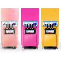 Commercial Ice Cream Freezer Machine 3-flavor Yogurt Maker One-click Clean 18L/H LCD Display New