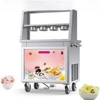 220V Commercial Stir Fried Yogurt Machine Large Commercial Fresh Made Ice Cream Roll Stir Fried Ice
