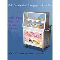 Ice Cream Maker Plate Fried Yogurt Machine Pan Household Cold Sweet Frozen Yogurt Fried Ice Tray DIY Mini Ice Tray with Scraper