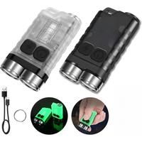 V3 EDC LED Flashlight Portable Mini Keychain Light TYPE-C Rechargeable Pocket Torch with Magnet UV
