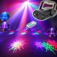 ESHINY NEW Remote MINI RGB Laser 6 snowflake Patterns Projector DJ Environment Dance Disco Bar Party
