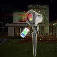 ESHINY Outdoor IP65 R&G Laser Moving Starry Stars Projector Remote Xmas Party House Wall Tree Garden