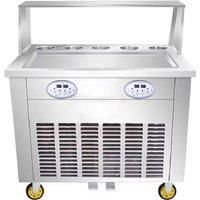 Fresh Fruit Stir Fried Ice Cream Roll Machine Thai Style Flat Plate Stir Fried Ice Cream Machine