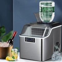 Commercial Ice Maker Machine 60 Ice Cubes in 12-15 Minute Freestanding Cabinet 33lbs Storage