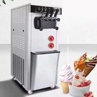 Commercial Ice Cream Freezer Machine 3-flavor Yogurt Maker One-click Clean 25L/H LCD Display New