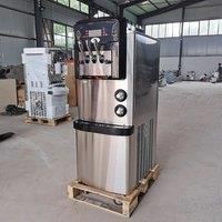 Commercial Soft Serve Ice Cream Maker With Pre-cooling and air Pump 3 Flavors Stand Ice Cream