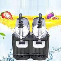 Commercial Slushy Machine 2Lx2 Tank Margarita Maker 300W Stainless Steel Smoothie Frozen Drink Maker for Supermarkets