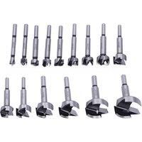 15PCS Forstner Drill Bit Set 10-50mm Carbon Steel Drill Set for Woodworking Furniture Door Drilling,