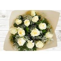 Valentines Day White Dozen Bouquet - Gift Bundle Available