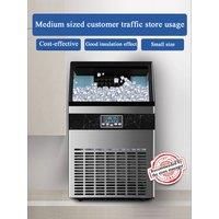 PBOBP Commercial Cube Ice Maker with Water Drain Pump 50/60/70 KG/24H Freestanding LCD Touch Screen Liquid Freezer Ice Machine