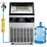 PBOBP Ice Maker Machine 130LBS/24H with 35LBS Storage Bin, Stainless Steel Undercounter/Freestanding