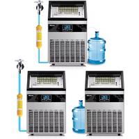 PBOBP Commercial Ice Maker Machine, 130LBS/24H Free Standing Commercial Ice Machine 45 Ice Cubes/Cycle in 13-20Minutes