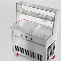 220v/110V double pan fried ice cream machine frying ice cream machine 2 compressor ice roll machine