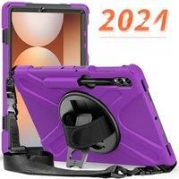 For Samsung Galaxy Tab S10 S9 S8 S7 Plus S7 FE Case 12.4" 360 Rotating Bracket with Four Corner