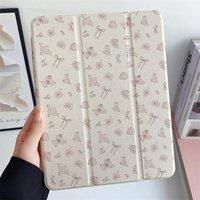 For iPad Pro 13 2024 Case Shockproof Protect Cover With Auto-sleep/Wake Up Function Tri-fold Caster