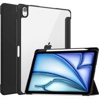 For iPad Air 11 2025 Case Tri-fold Transparent Back Cover Auto-sleep/Wake Up Function Standing Angle