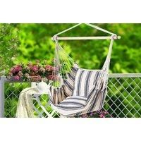 Blue And White Striped Hammock Swing With Pillows