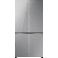 Hisense RQ768N4GVE 91cm Frost Free American Fridge Freezer Silver Glass E Rated