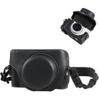 For Sony ZV-1F Vlog Camera Full Body PU Leather Camera Case Bag with Strap