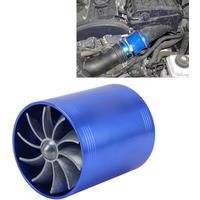 F1-Z Car Stainless Universal Supercharger Dual Double Turbine Air Intake Fuel Saver Turbo Turboing