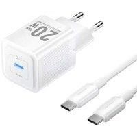 PRICE DROP! Vention 20W Fast Type-C EU Charger - Universal USB-C Adapter, 1m Cable, White, Compatible with iPhone & Android