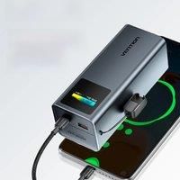 Vention 20000mAh 100W Fast Charging Detachable USB-C Cable Power Bank Smart TFT Screen, Compact