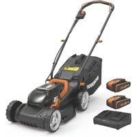 WORX WG779E.2 36V (40V MAX) Cordless 34cm Lawn Mower (Dual battery x2 20V Batteries)