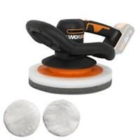 WORX WX856.9 20V Cordless Orbital Buffer Polisher 354mm Bare Unit and 2x Bonnets