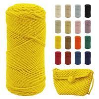 Uiopa Macrame Cord Polyester Macrame Cotton Yarn 2mm x 140m, Yellow