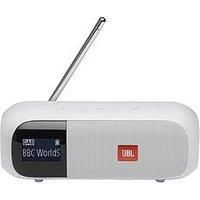 JBL Tuner 2 Portable Radio - Bluetooth speaker with DAB and FM radio, 12 hours of wireless music, in white