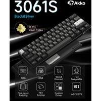 Akko 3061S Black&Silver Wired Mechanical Gaming Keyboard RGB Backlit Russian ASA Profile PBT Double Shot Keycaps