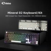 Akko Mineral 02 Mechanical Keyboard/Barebone Kit VIA RGB Hot Swap Tri-mode Wireless Aluminum 102 Keys Custom Keyboard/Kit Gasket