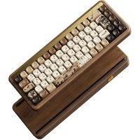 Akko MU01 Mountain Seclusion Wooden Mechanical Keyboard ISO-UK/DE Layout RGB Hot Swap BT/2.4G Wireless & Wired Gaming Keyboard