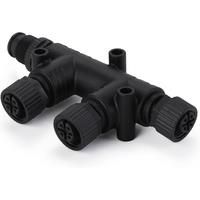 NMEA 2000 T Connector 4 Port 5Pin M12 Thread IP67 Waterproof NMEA 2000 (N2k) (Tee) T-Connector for Garmin Lowrance Simrad B&G