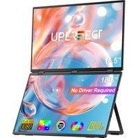 UStation £ / Delta Plus Stacked Monitor No Drive Required Laptop Dual Screen Folding 18.5" With USB