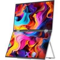 UPERFECT UStation £ 15.6" Folding Monitor Dual Portable Display Bult-in Stand VESA OSD Menu Freely