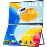 UPERFECT Delta Mega 23.8" 100Hz Dual Screen Stacked Computer Monitor With Speakers For Laptop