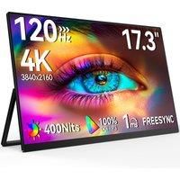 UPERFECT 120Hz Portable Monitor For Samgsung DEX 17.3 Inch 4K 3840*2160 UHD USB C Second Screen Huawei PS5 XBOX Switch Display