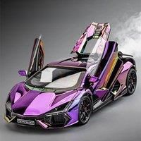 Alloy model car, unique decorations for the car center console, four-wheel shock absorption, tail