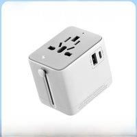 GONEO 15W/20W Universal Travel Adapter, with 2 AC 1 USB-C 1 USB-A, Socket AC EU US UK AU Standard,