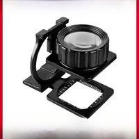 20x metal cloth mirror double mirror with scale reading magnifier cloth stamp calligraphy and painting observation