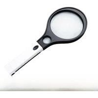 Handheld racket type with LED white light and purple light large mirror surface 4x reading magnifying glass