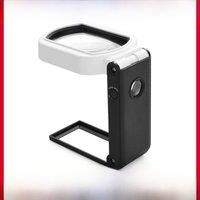 Magnifying glass for the elderly reading, high-definition, high magnification, with light, desktop handheld, 10x folding