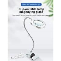 Magnifying Glass Repair Desktop with Light LED Stand Circuit Board Mobile Phone Watch Clock Welding Industrial Workbench