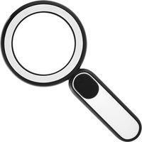 Rechargeable magnifying glass with 30x led light, portable handheld for elderly reading, high-definition and eye-protecting