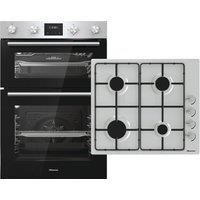 Hisense BI6095GXUK Built In Electric Electric Double Oven and Gas Hob Pack - Stainless Steel - A/A Rated
