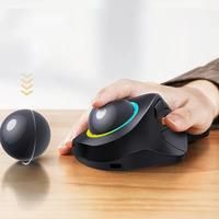 ProtoArc EM03 Wireless Bluetooth Trackball Mouse Rechargeable Ergonomic RGB Backlit Rollerball Mice