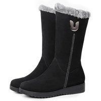 Women'S Faux Fur Lined Chelsea Boots - 2 Colours & 6 Sizes! - Black