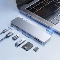 Baseus Dual USB-C Hub to HDMI-Compatible 4K 30Hz For Thunderbolt 3/4 40Gbps USB 3.0 Type C HUB SD TF