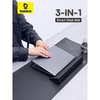 Baseus 3-in-1 Smart Desk Mat with Wrist Rest As a Laptop Tablet Phone Stand PU Leather Multifunctional Large Mouse Desktop Pad